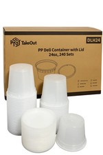 ProTakeOut, 24 oz Heavy-Duty PP Deli Containers with Lids &ndash; 240 Sets (24/20)