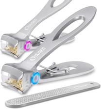 Nail Clippers with Catcher - anti Splash Wide Jaw Opening Thick Toenail Clippers