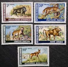 Dahomey 1969 wildlebende Säugetiere Mi 369/73** (1039)