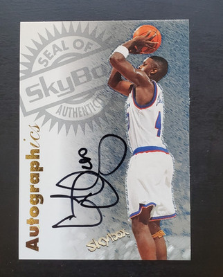 1997-98 Skybox Premium Autographics Calbert Cheaney Auto Washington Bullets