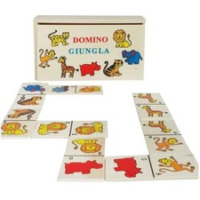 Gioco Tavolo Società Domino Animali Con Scatola In Legno Giochi Di Carte