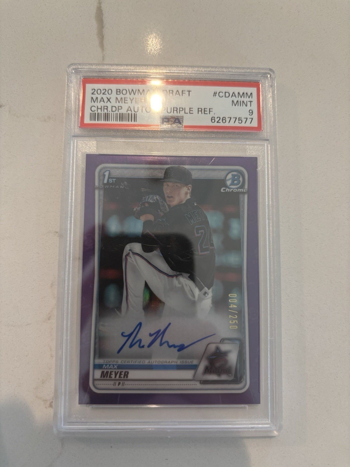 2020 Bowman Draft - Chrome Draft Picks Auto Max Meyer Purple Refractor /250