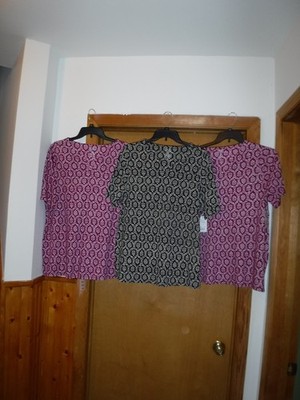 Short Sleeve  Split Neck Tee Tops size 1X ,0X ,Croft & Barrow ,100% cotton
