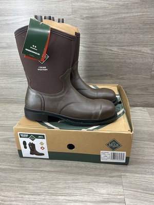 Muck Men's Dark Brown Chore Western Mid Square Toe Rubber Work Boot 10 M
