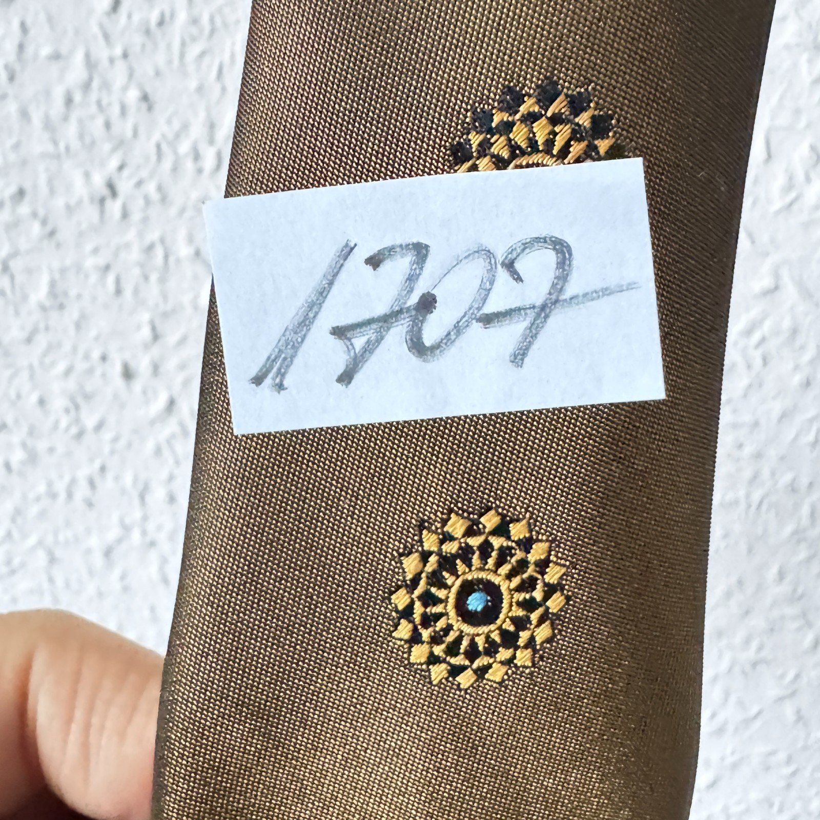 Vintage "Jewel" Brown Geometric Patterned Tie image 9