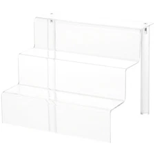 Plymor Clear Acrylic 3-Step Display Stairs, 7.75" H x 10" W x 8" D