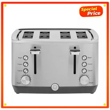 GE - 4-Slice Toaster - Stainless Steel