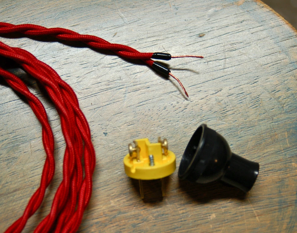 Vintage Style 2 Prong Electrical Plug Black Brown or White, Great w. Cloth Wire  - Image 4 of 4