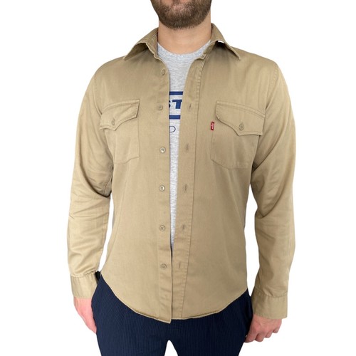 STA PREST khaki long sleeve shirt Size 