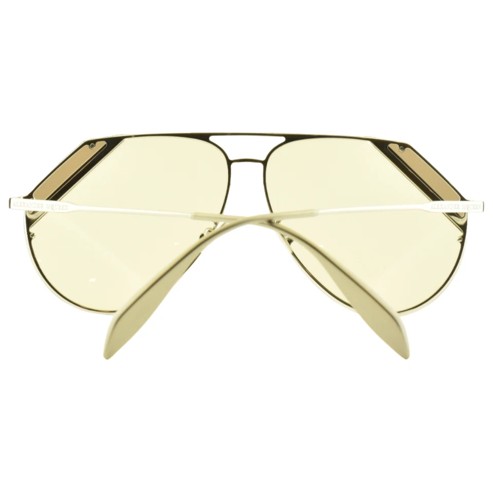 ¡¡NUEVO!! Gafas de sol Alexander McQueen AM 0117S 004 plateadas ovaladas borde completo para mujer Foto 4 de 4