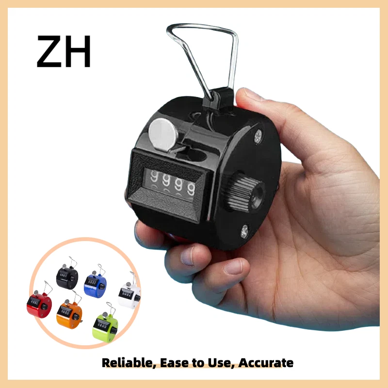 Contador de conteo manual de golf con doble clicker número de 4 dígitos blanco práctico conveniente Foto 3 de 4