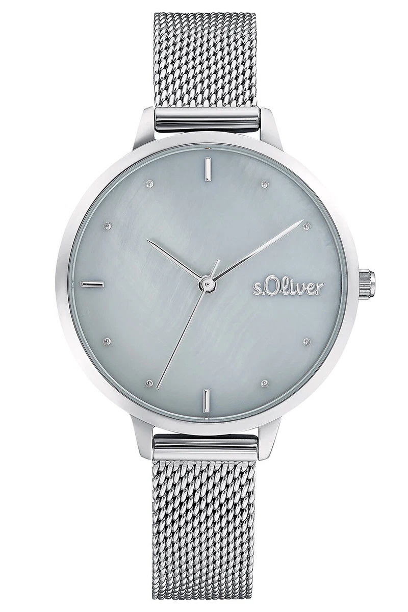 S.oliver Women s Watch With Stainless Steel Wristband Silver Pearl
