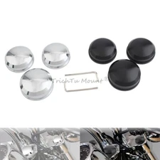 3pcs Upper Fork Stem Nut Covers Caps For Harley Softail Sportster XL Dyna FXDL