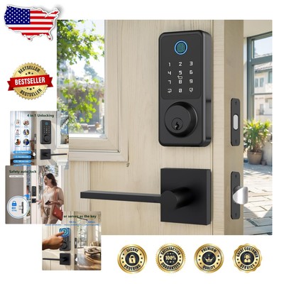 Waterproof Biometric Door Lock Set with Sensitive Touchscreen & App Access
