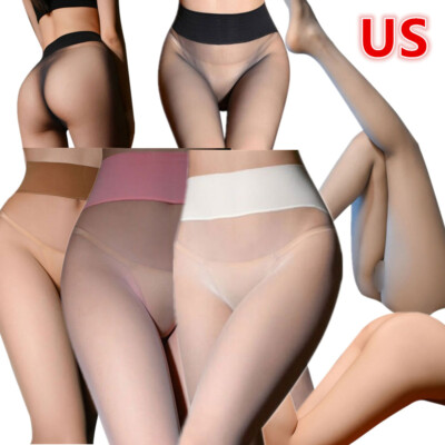 Womens Ultra-Thin Pantyhose Seamless Crotch High Waist 0 Denier Pantyhose Sheer