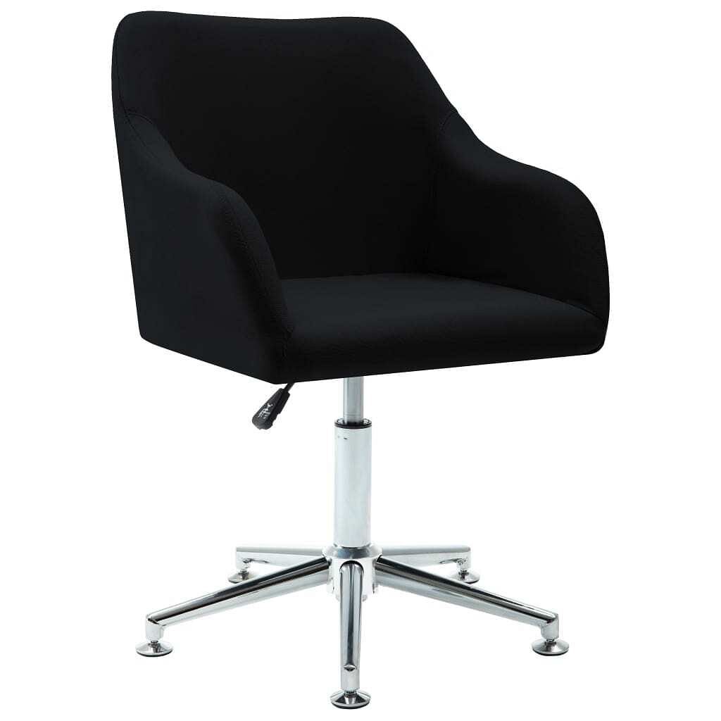Black Polyester & Plywood Office Chair with Steel Base and Swivel Function  -image