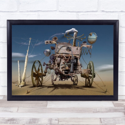K 316 Creative Edit Maschine Spiegel Rost Rostig Rad Surrealer Wandkunstdruck