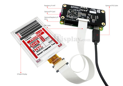 Red 2.7 inch e-Paper Display Panel w/Raspberry Pi HAT,e-Ink Screen 264x176 