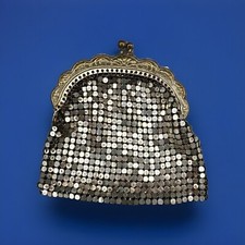 ANTIQUE MESH CHAINMAIL COIN PURSE SILVER TONE West Germany