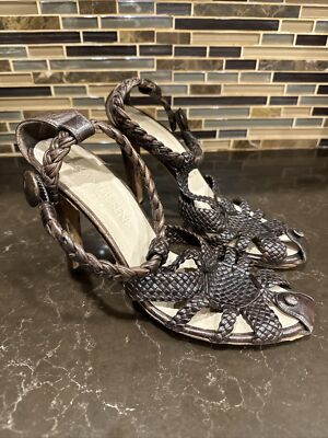 YSL Yves Saint Laurent Rive Gauche Chocolate Leather High