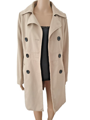 Mantel, Übergangsmantel, Trenchcoat, Halblang, Beige, Gr. 34, Amisu