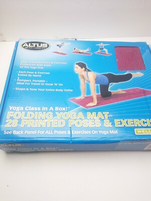 yoga mat with poses printed on it