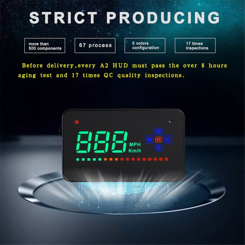 Windscreen Car Head Up Display 3.5" HUD A2 OBD II ODB2 MPH KMH Speed Warning