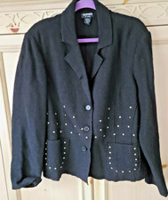 Women's Black Waist Length Stylish Wool Jacket ~ 2x