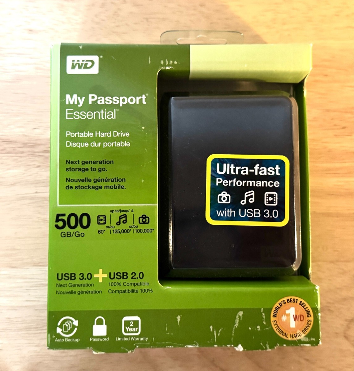 【10個セット】WD Black 500GB 使用100h未満 新古品 Western Digital My Passport Essential 500GB External 5400RPM