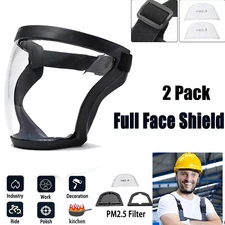 2X Anti-fog Shield Safety Full Face Super Protective Head Cover Transparent Mask