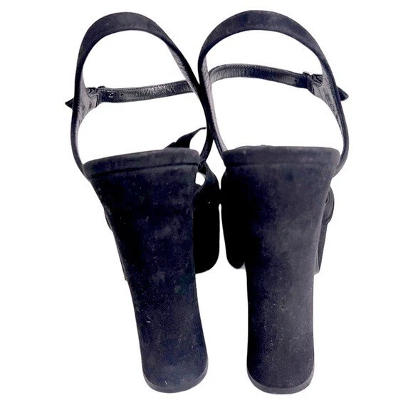 SAINT LAURENT (YSL) Sandali con plateau grossi neri in vera pelle Saint Laurent 100% autentici 40 10