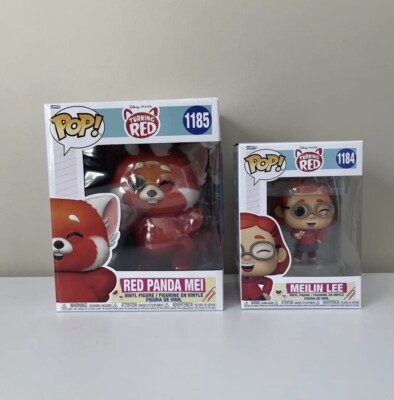 FUNKO POP RED PANDA MEI FLOCKED & MEILIN LEE TURNING RED FUNKO