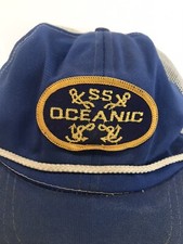 SS OCEANIC snapback meash hat vtg lid cap blu...
