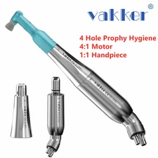 Dental Hygiene Prophy Angles 1:1 Straight Handpiece + 4 Holes 4:1 Air Motor Set