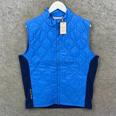 Peter Millar Jacke Herren mittelblau Blitz Hybrid Bodywarmer Weste gesteppt Neu mit Etikett