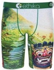  ETHIKA "BALI HAI FESTIVAL MASK"  BOXER BRIEF MEN'S SIZE SMALL