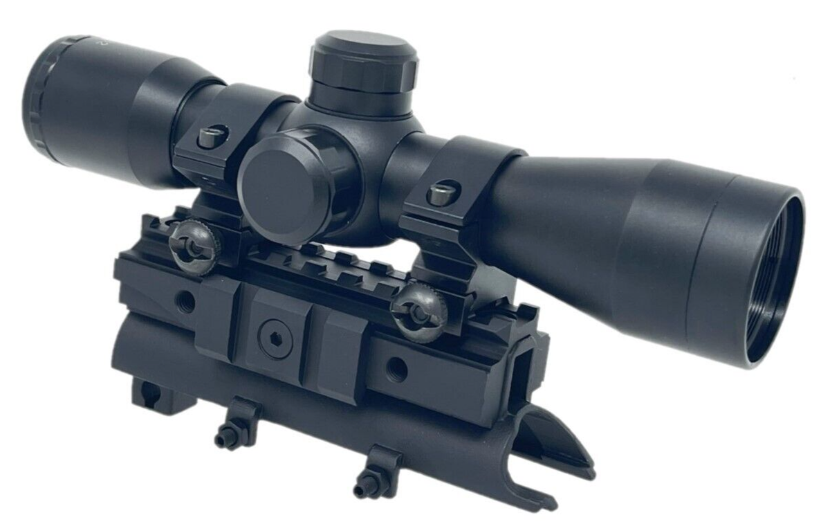 For SKS Scope Mount Combo W/ 4x32 Scope P4 Sniper Reticle + Rings