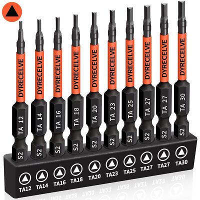 10-Pack Triangle Screwdriver Set- Premium S2 Steel Triangle Bit Set (2.56'' Long
