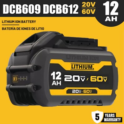 12.0Ah Lithium-ion Battery PACK Replace For DEWALT For 20V 60V MAX DCB609 DCB612
