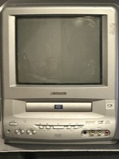 Vintage Sansui 9" TV DVD Combo CDVD9000S Silver Integrated Input AC Cord Gaming