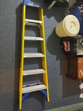 WERNER FIBREGLASS  1.8M 6 Step Swingback A Frame Step Ladder