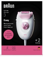 Braun Silk-epil 3 Corded Epilator with Lady Shaver Head and Trimmer Comb SE3-031