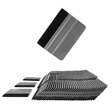 NEWISHTOOL 100 PCS Felt Squeegee for Vinyl - Flexible Plastic Squeegee Gray