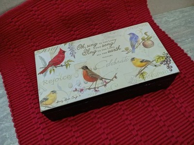 2017 Sandy Clough, Songbird Wooden Trinket Box w/Hinged Lid, pte-owned
