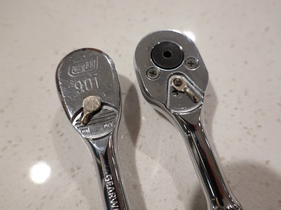 (2) Trinquetes de 1/4" - PROTO 4749 Cabeza de pera y llave de engranajes 81011T 90 dientes - Excelente Foto 2 de 4