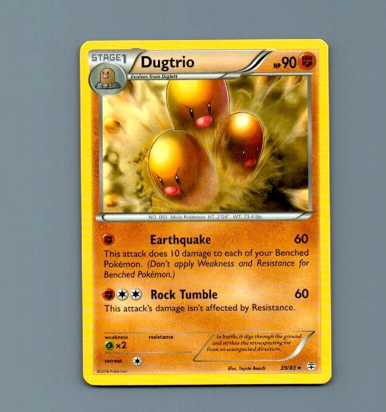 Dugtrio 39/83 Rare Generations Pokemon Near Mint