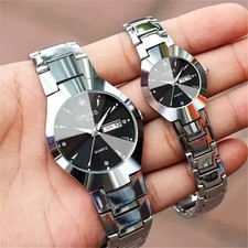 1/2pcs Couples Dial Cutting Quartz Watch Busi...