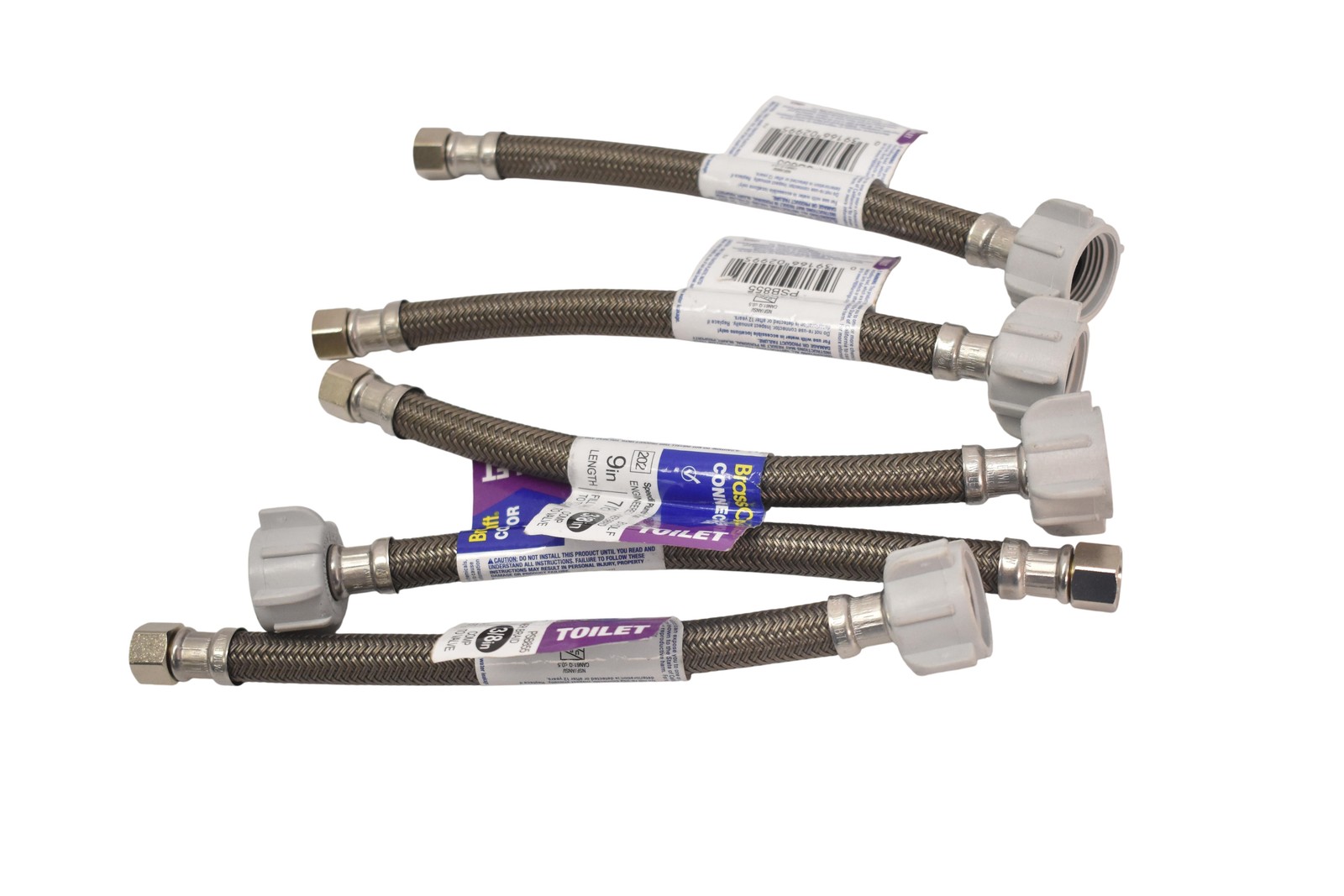 BrassCraft PSB855 Toilet Connector Hoses Speedi Plumb Plus 9in 7/8 X 3/8 Lot 5