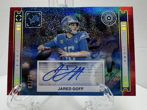 2024 Panini Photogenic in the Action Autographs Jared Goff #IAA-JGO 3/10