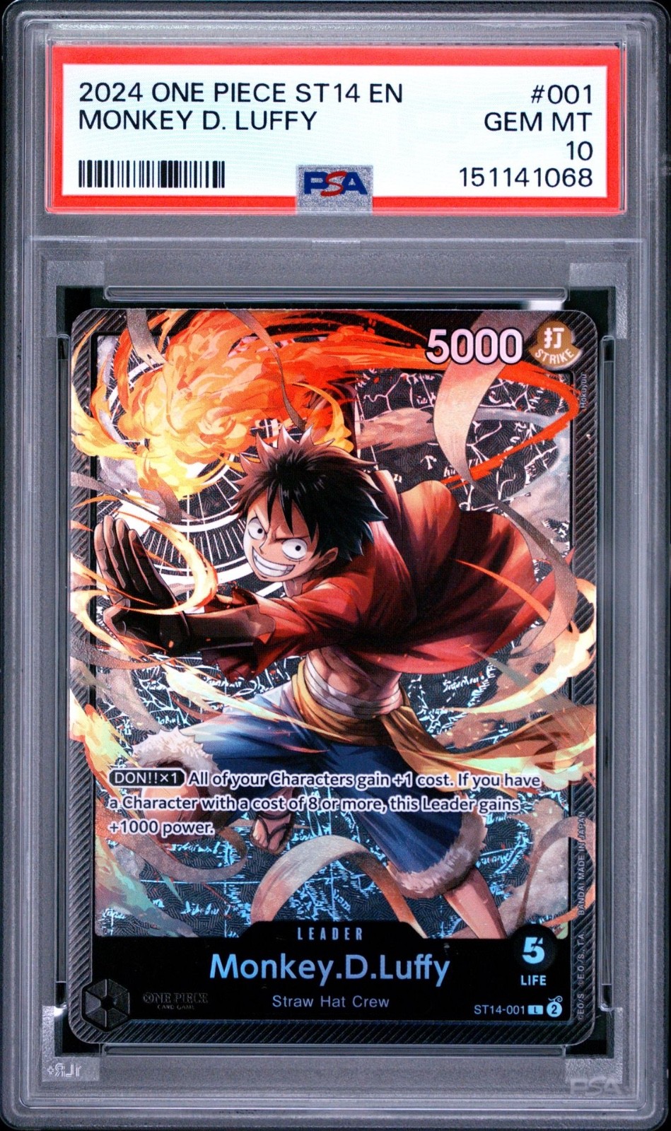One Piece Monkey D Luffy ST14-001 PSA 10 Gem Mint